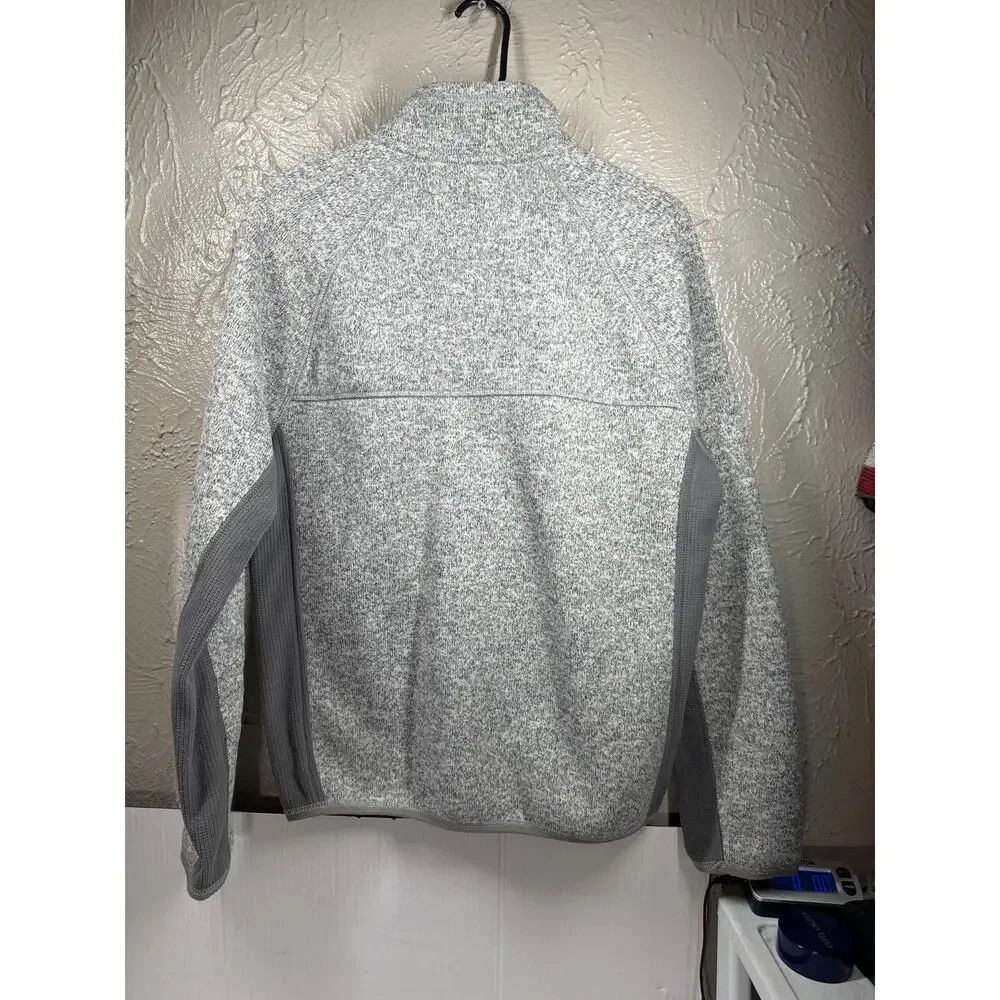J. Crew Nordic Gray Sweatshirt Pullover Mock Neck Zip Closure Pockets Mens Small